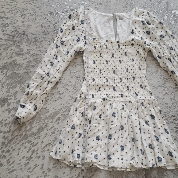 Free People Two Faces Mini Smocked Dress SzS NWOT - Picture 9 of 12
